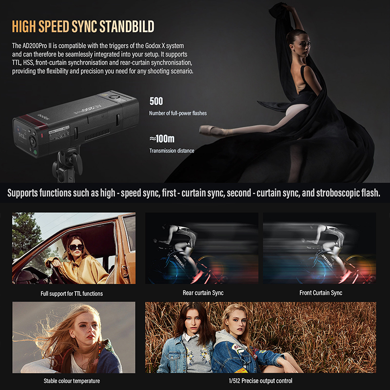 Godox AD200ProII TTL 2.4G camé - Photography Lighting Wireless avis et prix