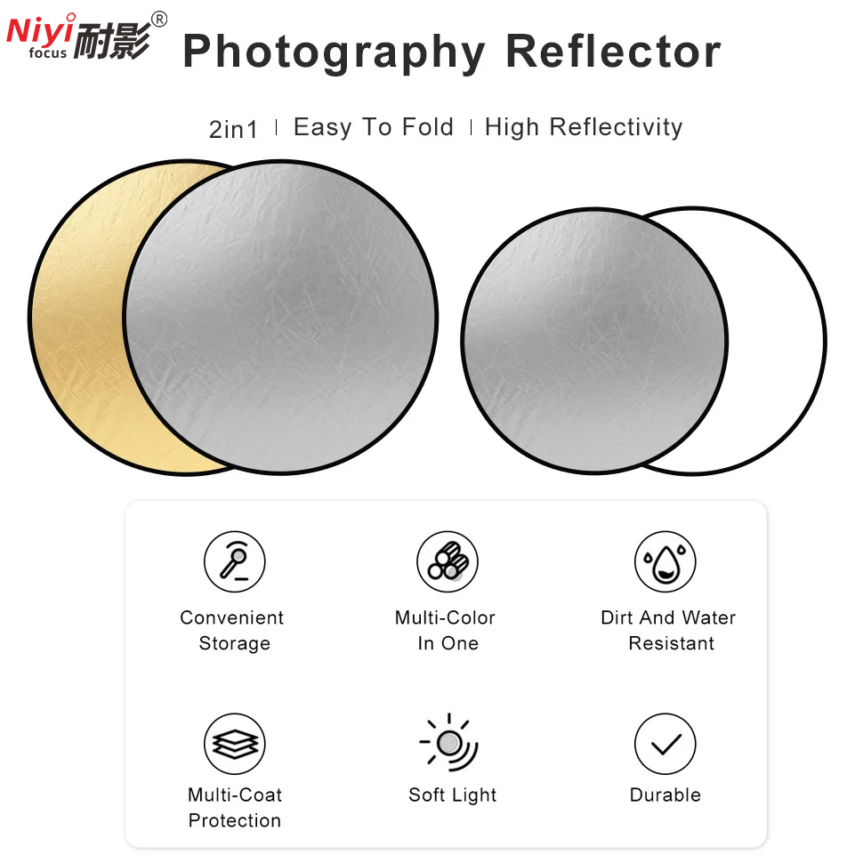 Réflecteur portable rond 2-en- - Photography Lighting Handheld avis et prix