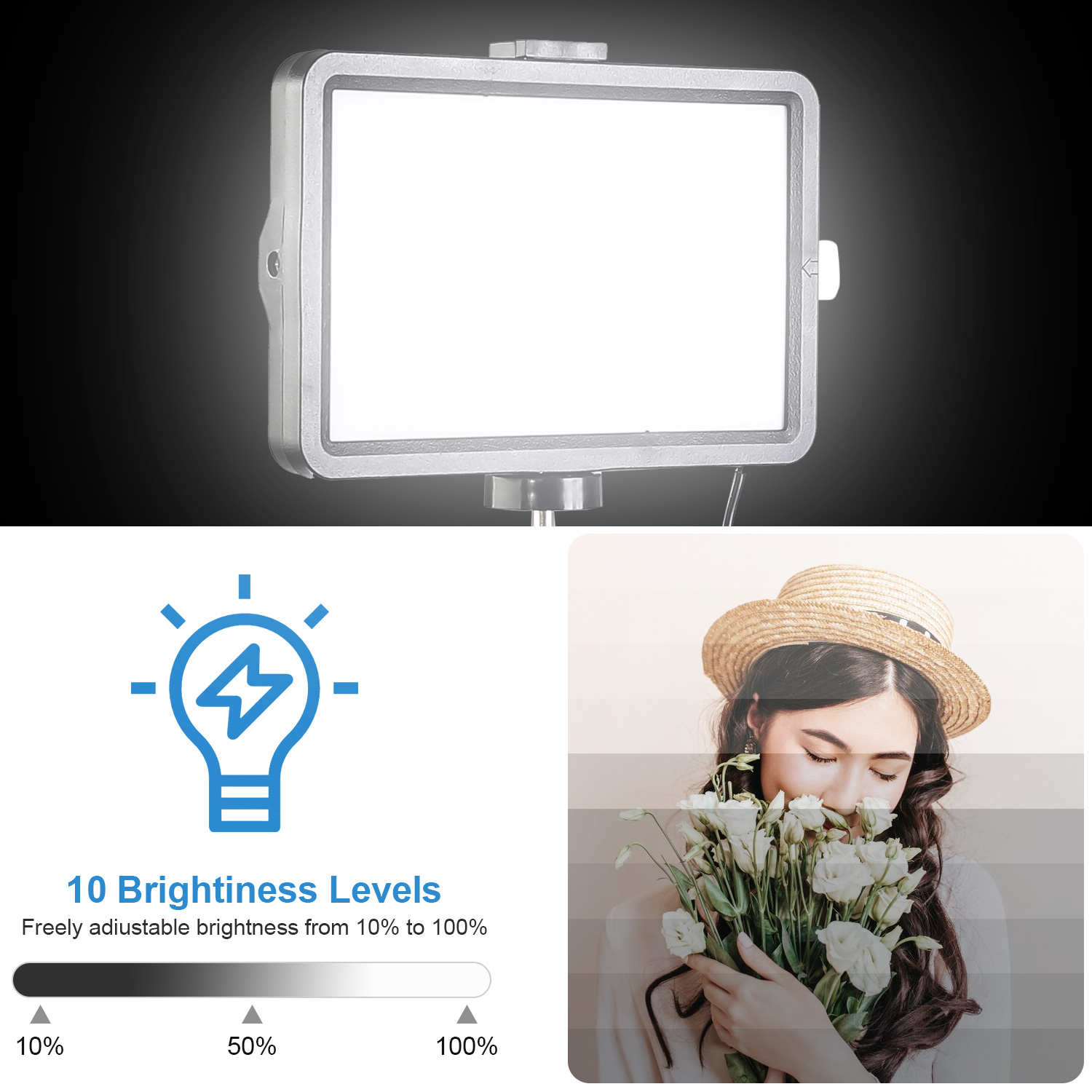 Lampe de remplissage LED carré - Makeup Photography Lighting avis et prix