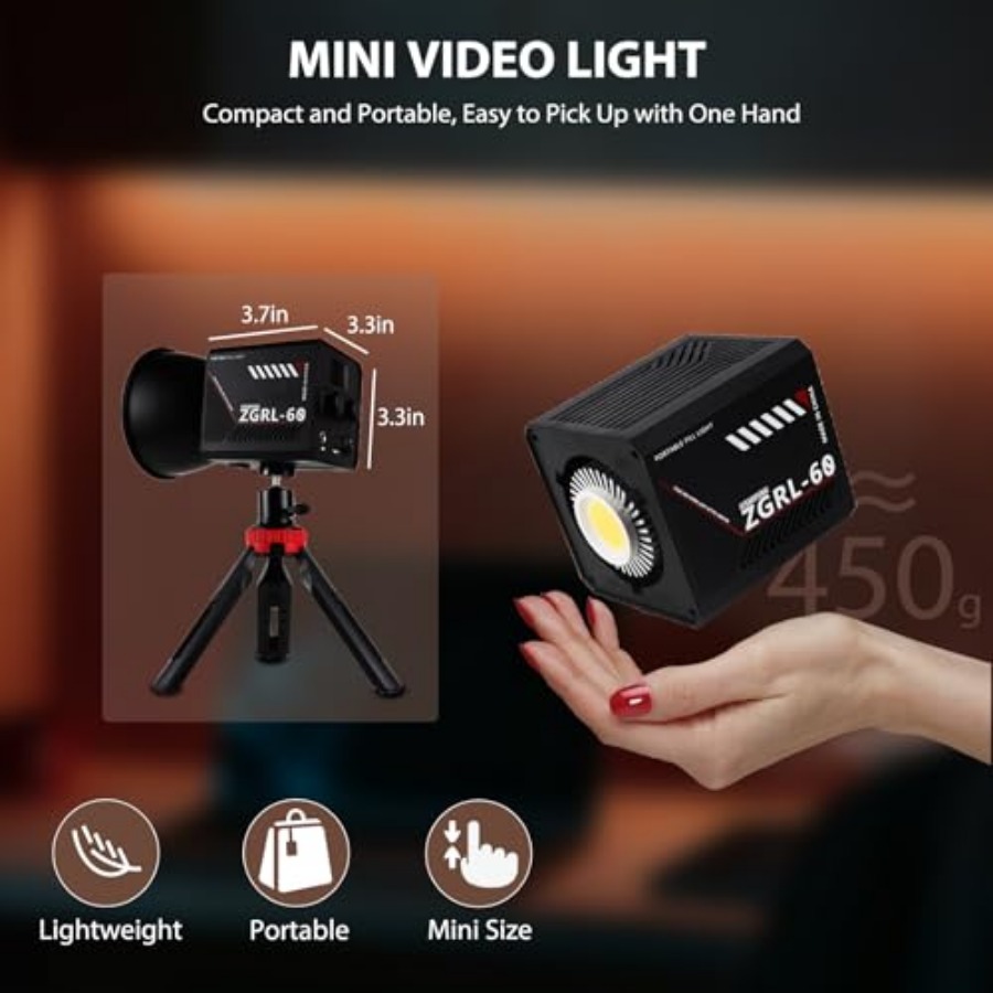 Lampe vidéo LED COB 60W portab - Photography Lighting Color avis et prix