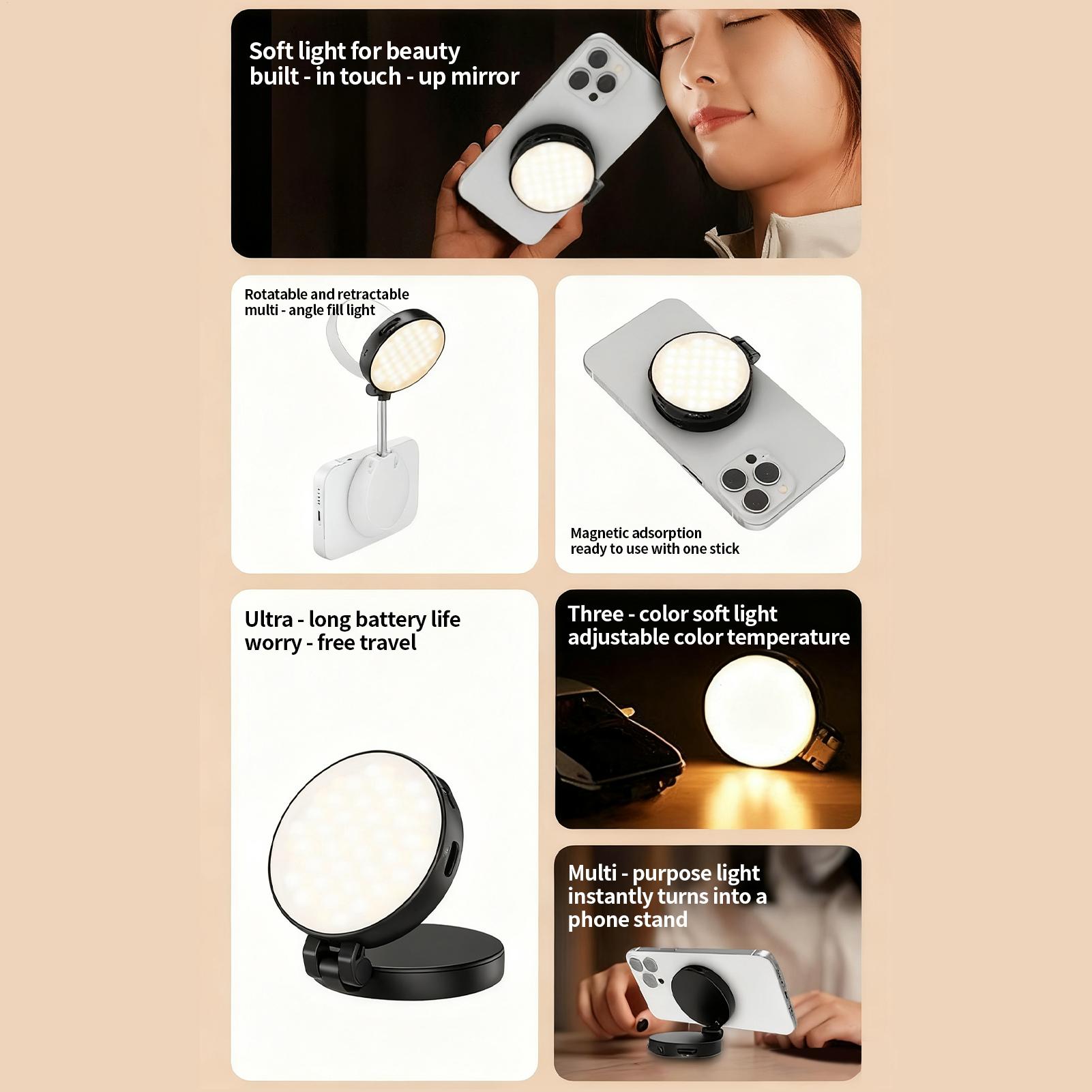 Lampe magnétique pour téléphon - Makeup Photography Lighting avis et prix